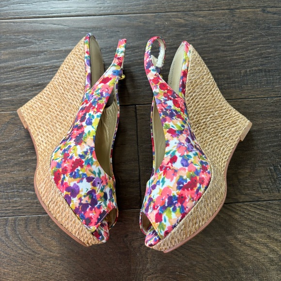 Audrey Brooke Size 7.5 Multicoloured Open Toed 5 Inch Wedges - Picture 6 of 13